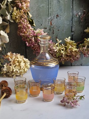 Service en verre granité 50's