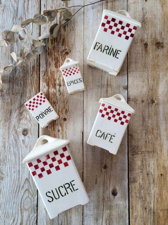 Pots à épices - Damier rouge