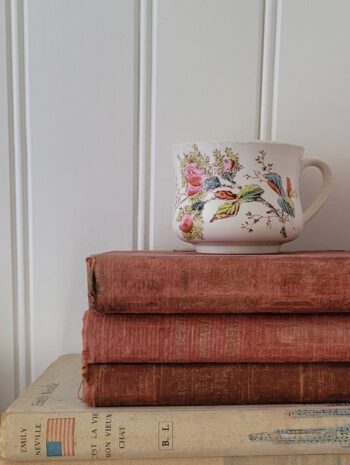 Rose - La tasse à café joufflue Digoin et Sarreguemines