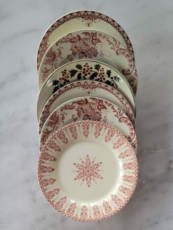 Table de fête - Set de 6 assiettes dépareillées