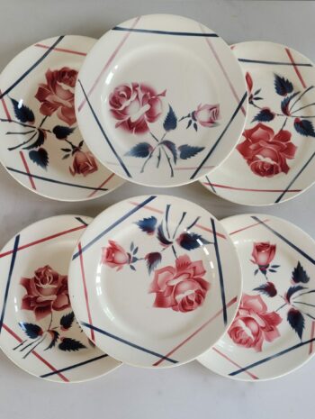 Hélèna - Set de 6 assiettes à la rose - Longchamp