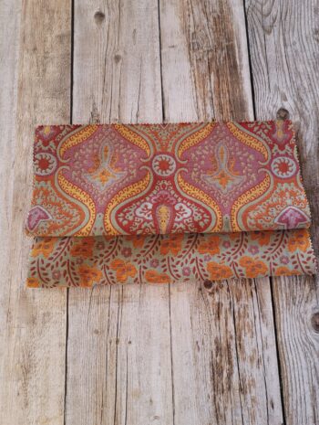 Provençal - Set de 2 coupons jacquard brique et vert de gris