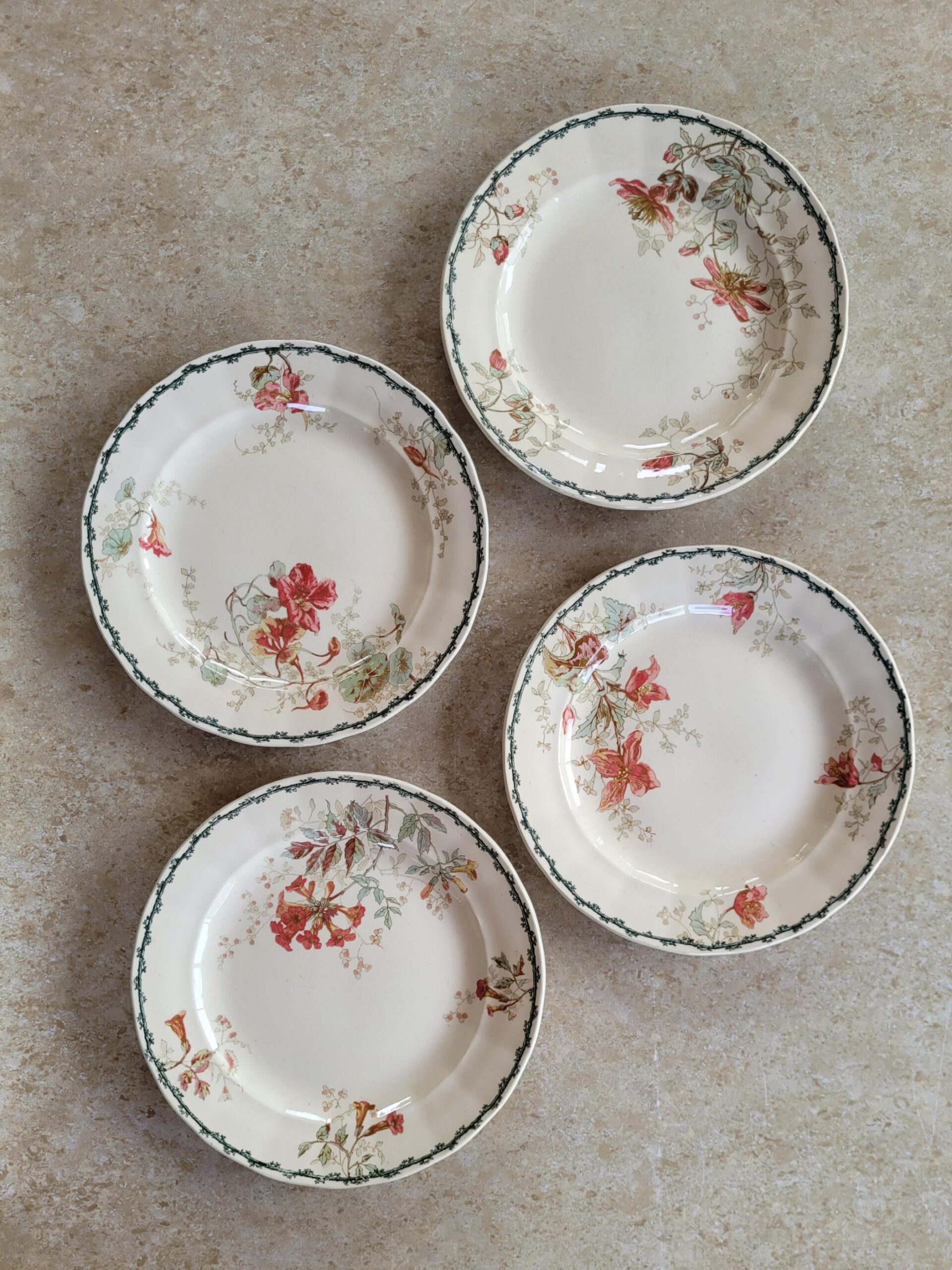 Les grimpantes - Set de 4 assiettes Emile Bourgeois